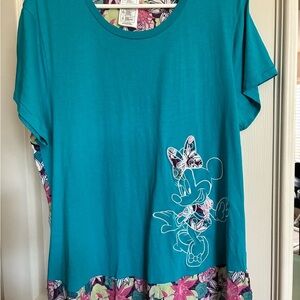 Disney Parks Minnie Mouse Mixed Media Women’s Top NWT